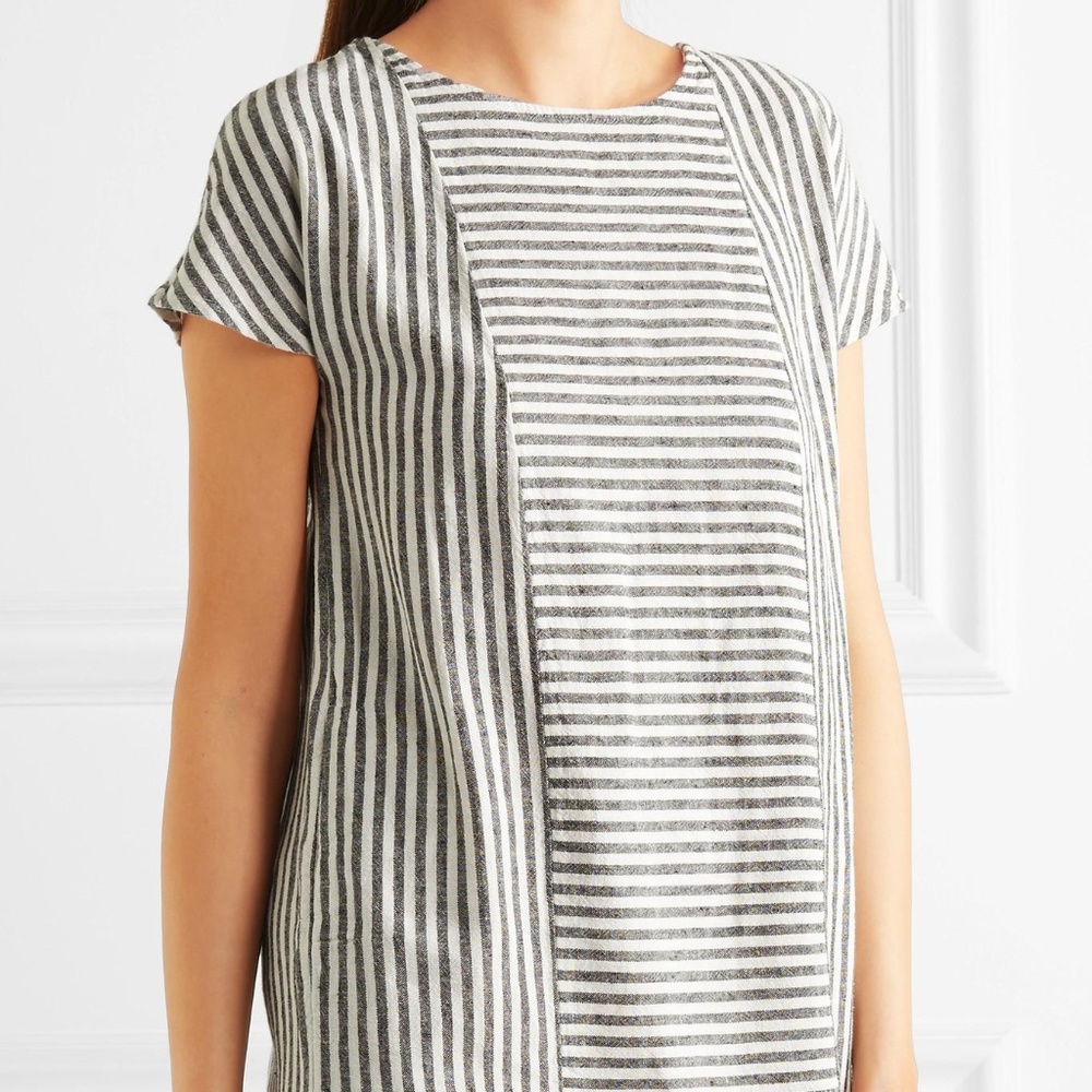 XS Gray Striped Madewell Daphne Dress